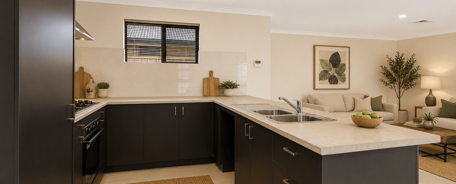 metrostrata multi-unit development perth 7 units beckenham kitchen living