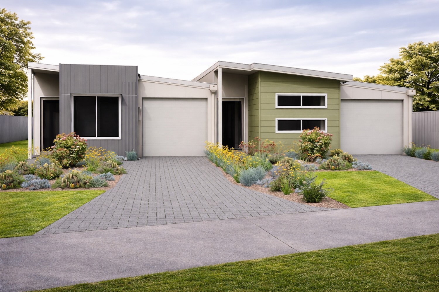 metrostrata property developers perth duplex side by side exterior 3D images