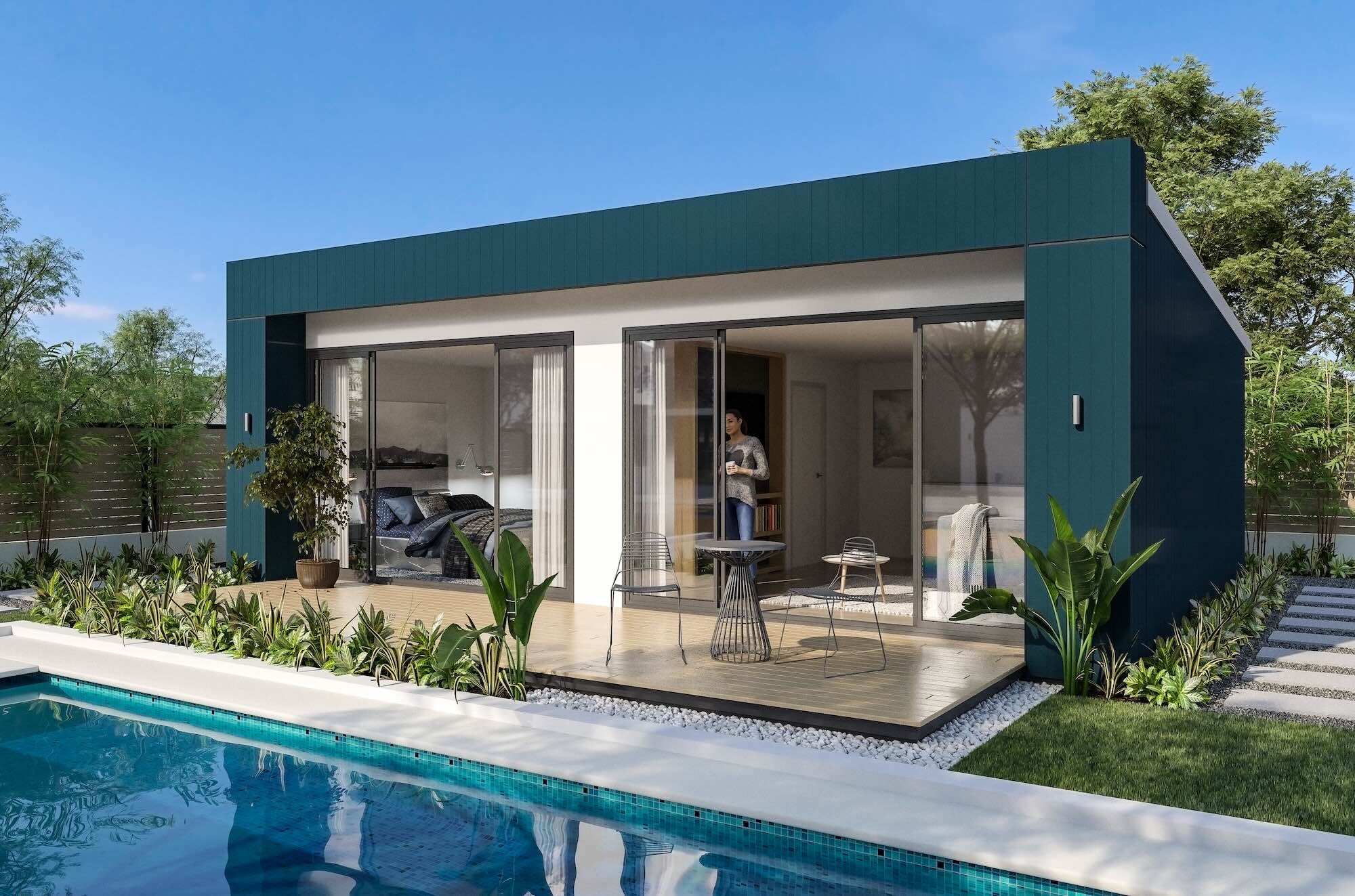 Metrostrata house granny flat ancillary dwelling perth builders developers exterior pool The Indigo