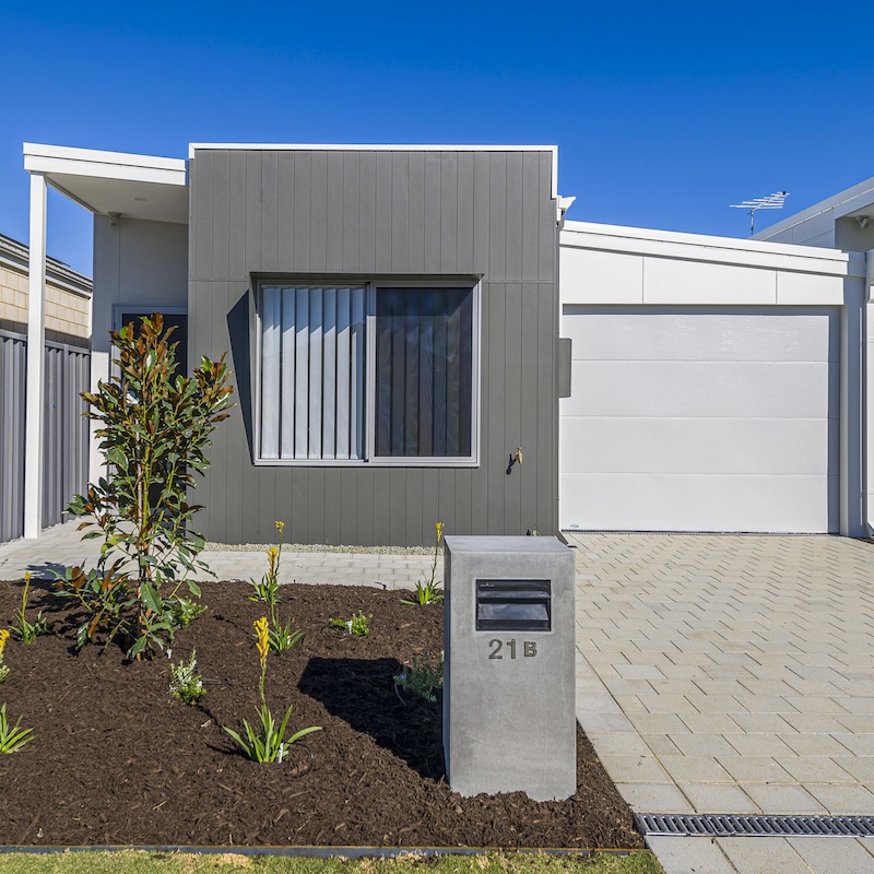 metrostrata property developments perth builders duplex side by side timber framed construction grey external forrestdale